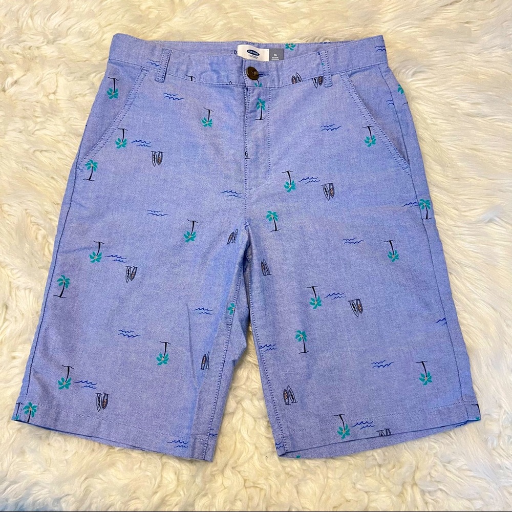 Old Navy Surf Beach Theme Bermuda length Shorts Chinos Size 14 Kids